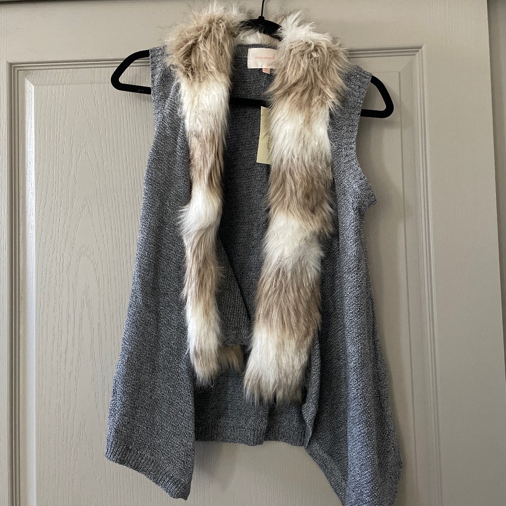NWT faux fur vest